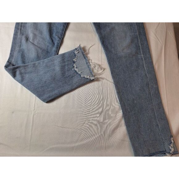 CITIZENS OF HUMANITY Liya High-Rise Classic Fit Crop Jeans Sz 24 Light Blue Torn - Picture 7 of 10